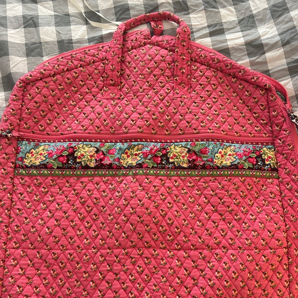 Vera Bradley hanging garment bag in Pink Pansy retired print
